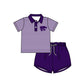 ( Moq 5 each style ) Baby Boy Girl Toddler Team Tigers Purple Bows Sibling Shirt Dress Set