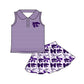 ( Moq 5 each style ) Baby Boy Girl Toddler Team Tigers Purple Bows Sibling Shirt Dress Set