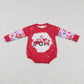 LR0774 Baby Girl Long Sleeves Valentines Hearts Tractors One Piece Zipper Romper
