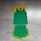 Baby Girls Kids Sleeveless Bows Shirt Shorts Green Set Summer Clothes RTS