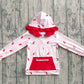 Baby Girl Pink Long Sleeves Santa Pocket Zipper Hoodies Christmas Shirt Tops RTS