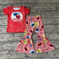 Promotion Baby Girls Red Shirt Awesome Bell Pants Set