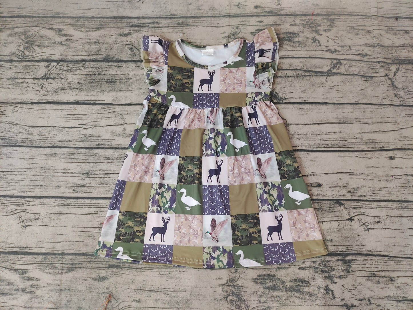 Promotion Baby Girl Hunting Duck Deer Camo Dress