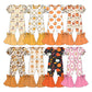 ( Moq 5 Each Style ) Sibling Baby Girls Kids Short Sleeves Pumpkins Bows Jumpsuits  Fall Clothes