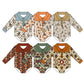 ( Moq 5 Each Style ) Sibling Baby Boys Infant Western Print Buttons Bubble Rompers Clothes