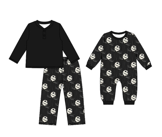 ( Moq 5 Each Style ) Sibling Baby Boys Kids Ghosts Stripes Set Romper Halloween Clothes