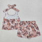 Baby Girl Kids Sleeveless Flower Tops Shorts Clothes Set RTS