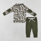 Baby Boy Ducks Camo Pullover Shirt Green Pocket Cotton Pants Set