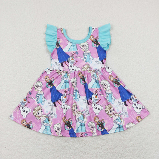 GSD0764 Baby Girl Short Sleeves Cartoon Princess Dress