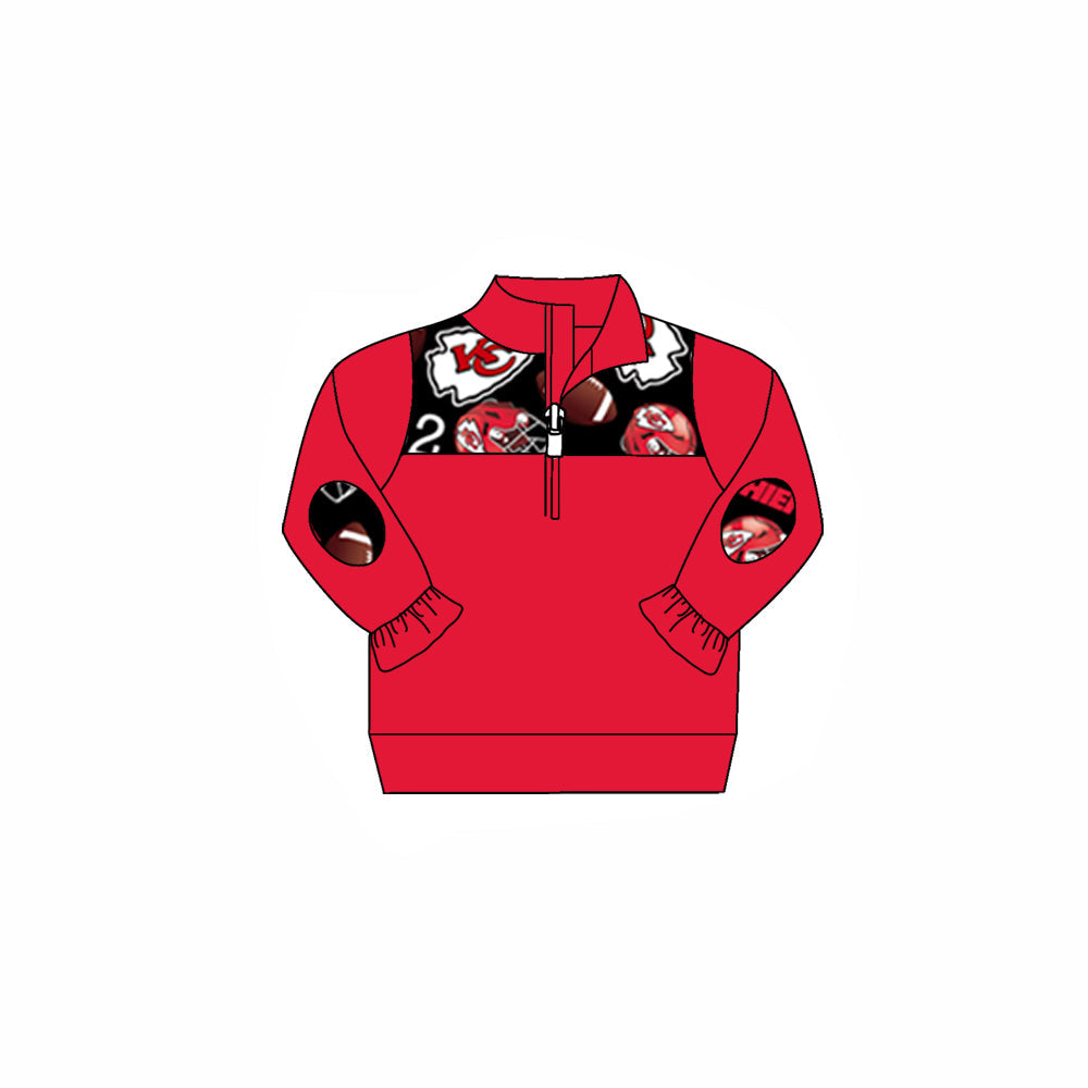 Baby Girl Red Long Sleeves KC Pullover Zipper Team Shirt