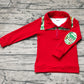 Baby Boy Christmas Face Zipper Red Pullover Shirt