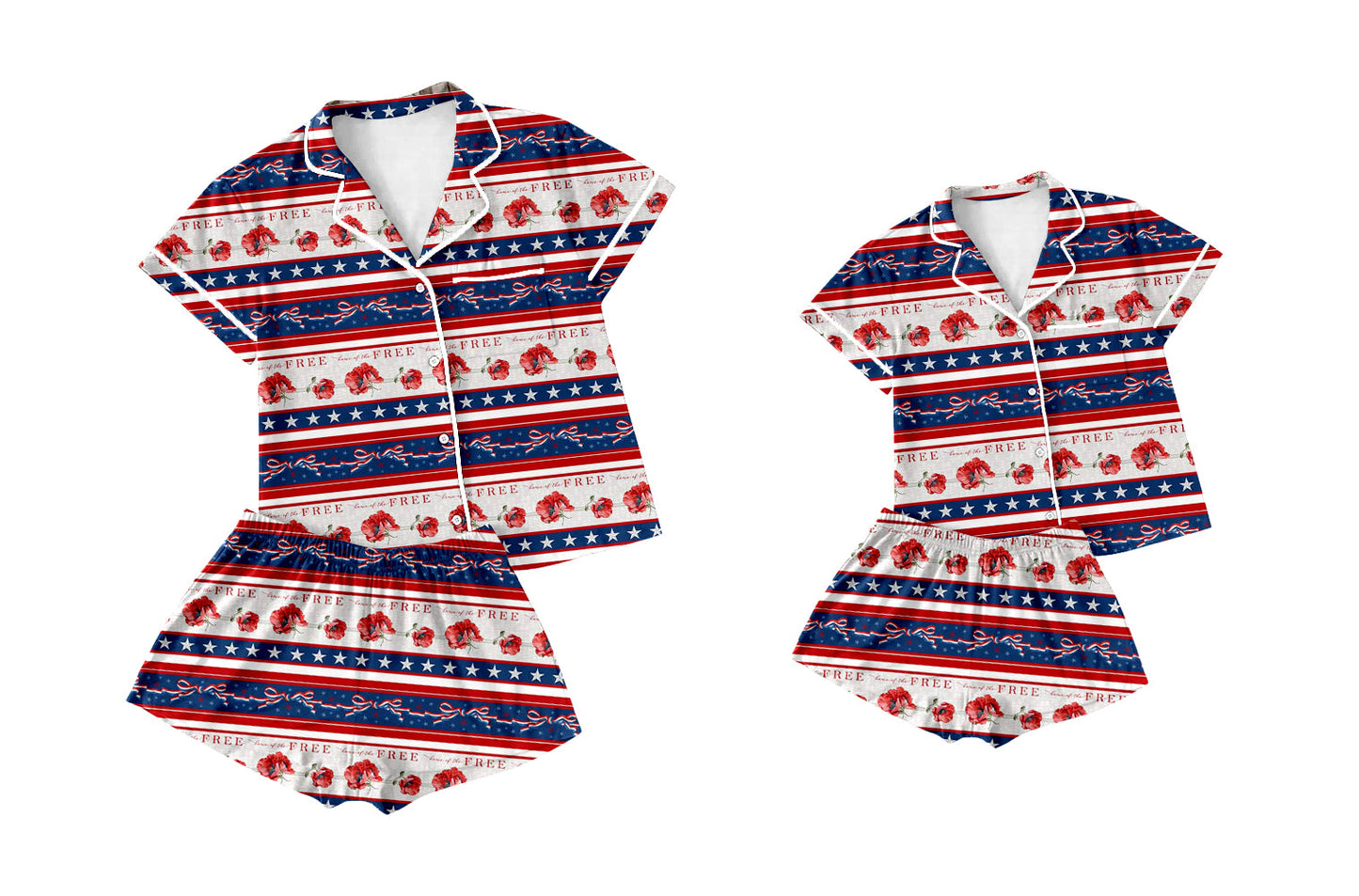 Baby Girl Adult Women Bows Flower Sibling Pajamas Set ( Moq 5 Each Style ) 2.8