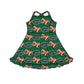 ( Moq 5 each style ) Baby Boy Girl  Team Football Sibling Green Shirt Dress Set 8.19