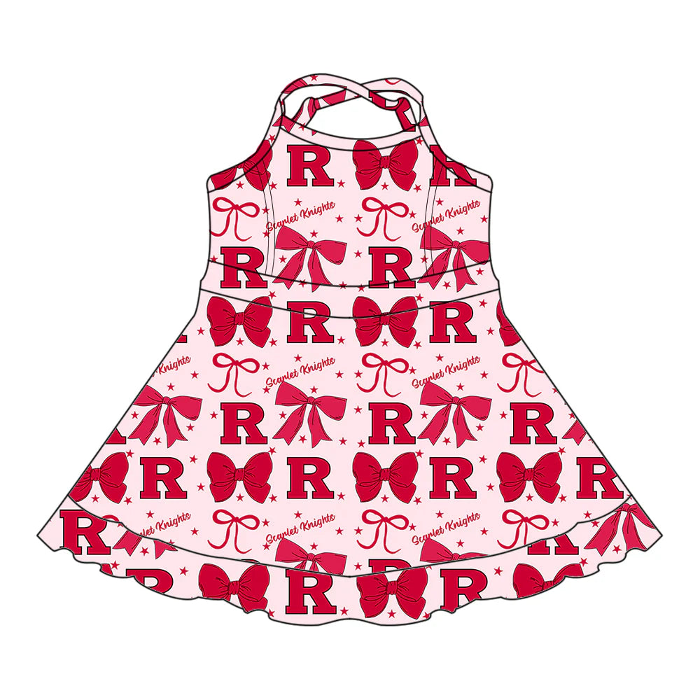 ( Moq 5 each style ) Baby Girl Toddler R Team Bows Sibling Dress Set 6.27