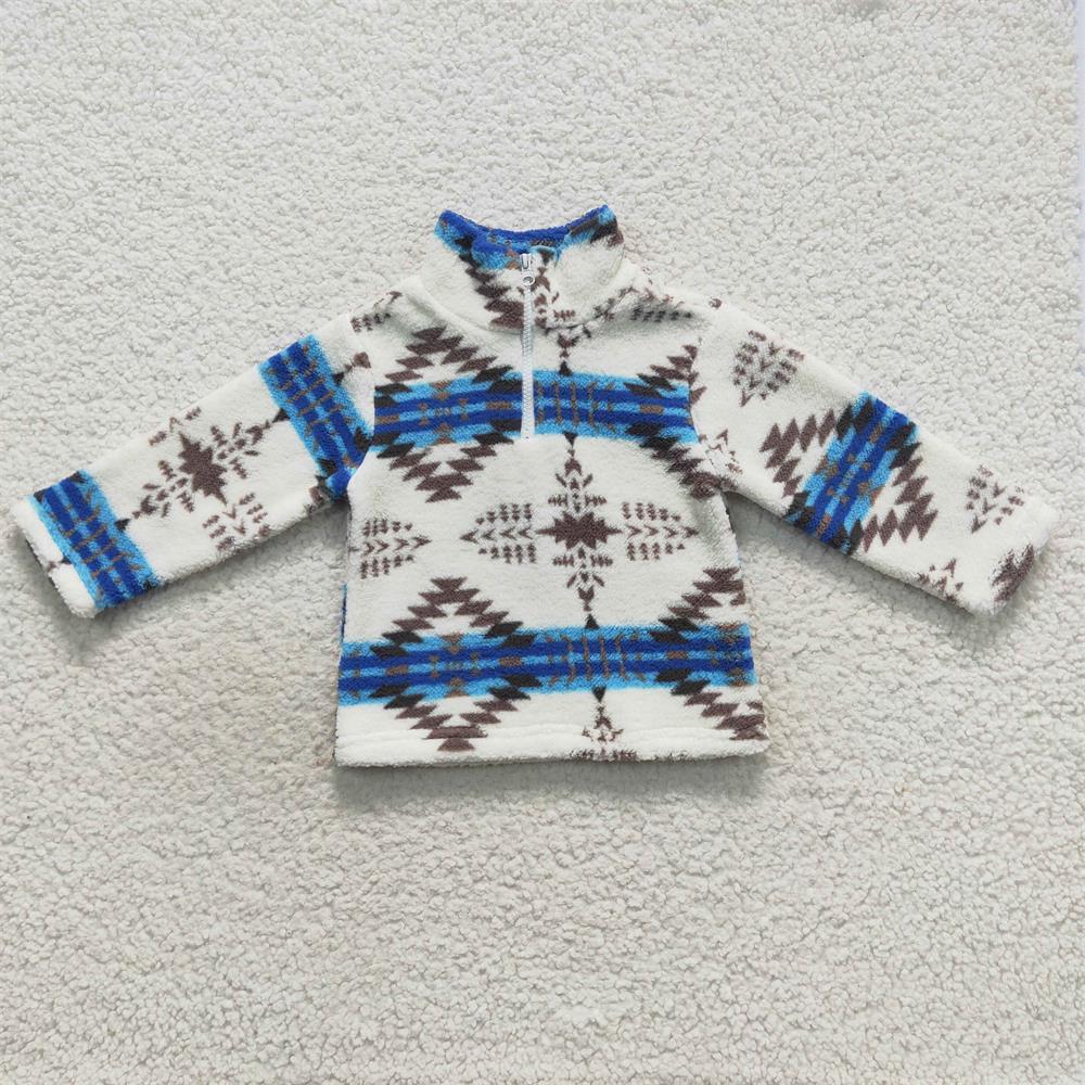 BT0354 Baby Girl Zipper Overcoat Aztec Coat Jacket Cardigan