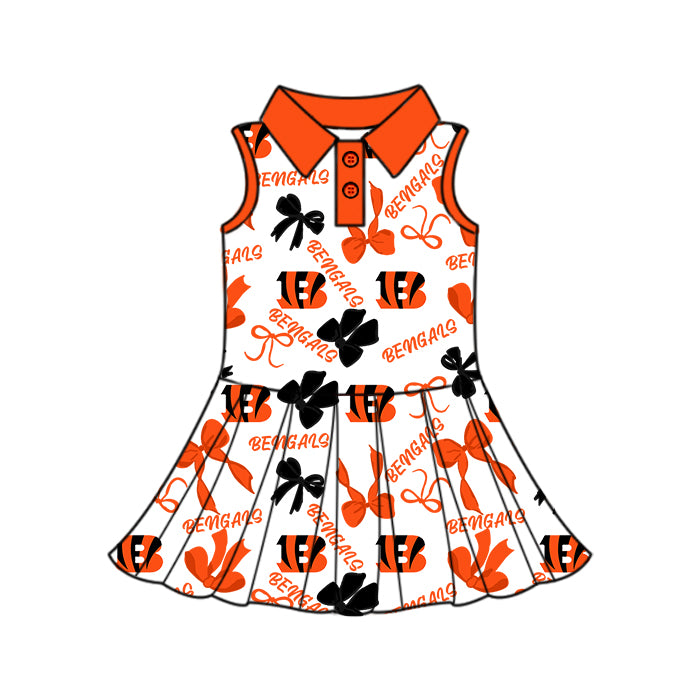 ( Moq 5 each style ) Baby Boy Girl Toddler B Team Bows Sibling Dress Set