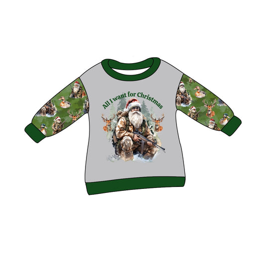 Baby Boy Long Sleeves Christmas Santa Hunting Shirt