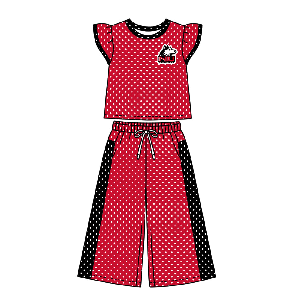( Moq 5 ) Baby Girls Kids Short Sleeves Shirt Pants Team Set Clothes