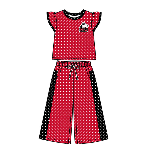 ( Moq 5 ) Baby Girls Kids Short Sleeves Shirt Pants Team Set Clothes