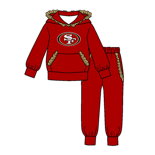 ( Moq 5 ) Baby Girls Toddler Long Sleeves Hoodie Pullover Pockets Pants Team Clothes Set