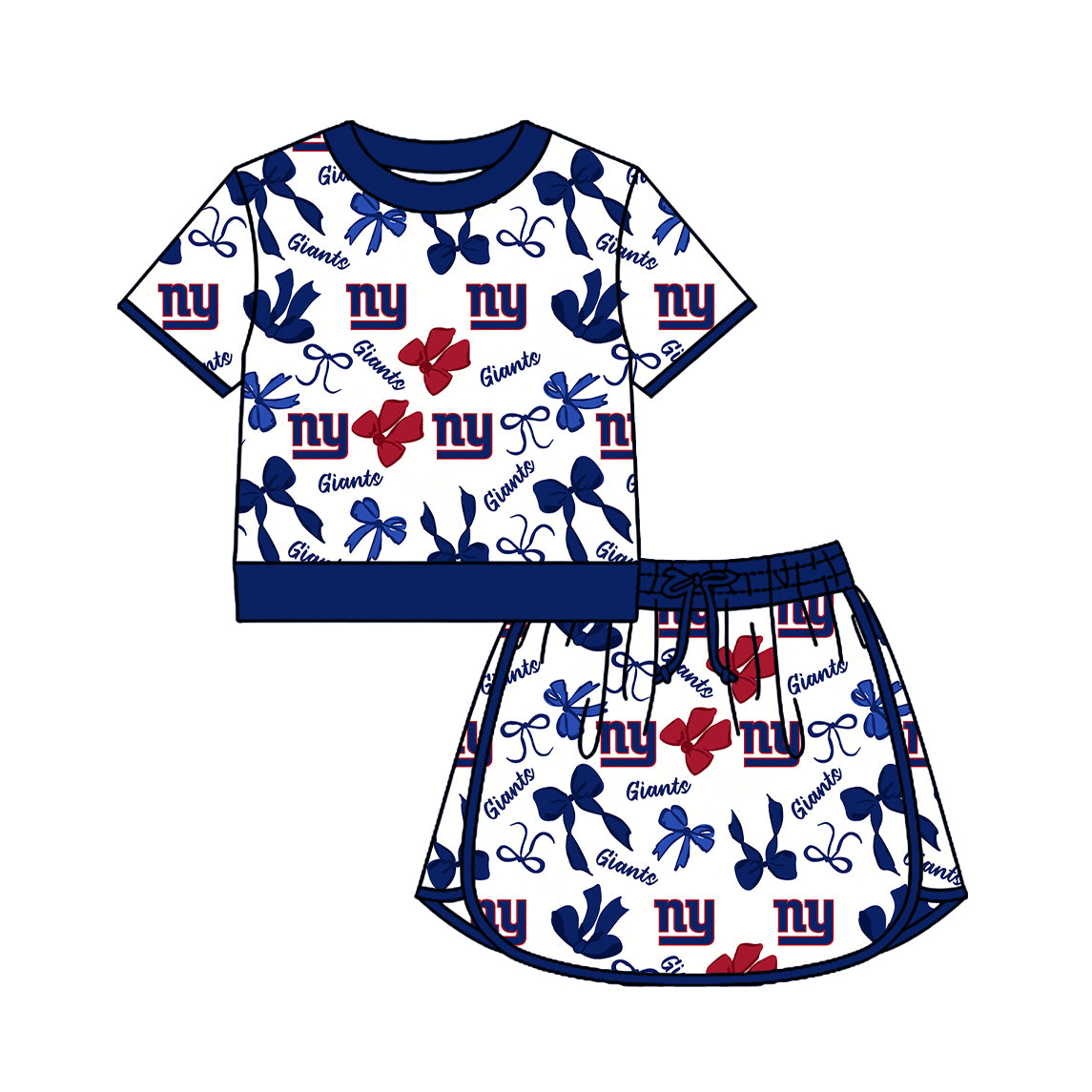 ( Moq 5 ) Baby Girls Kids Short Sleeves Bows Shirt Skirt Shorts Team Set Clothes