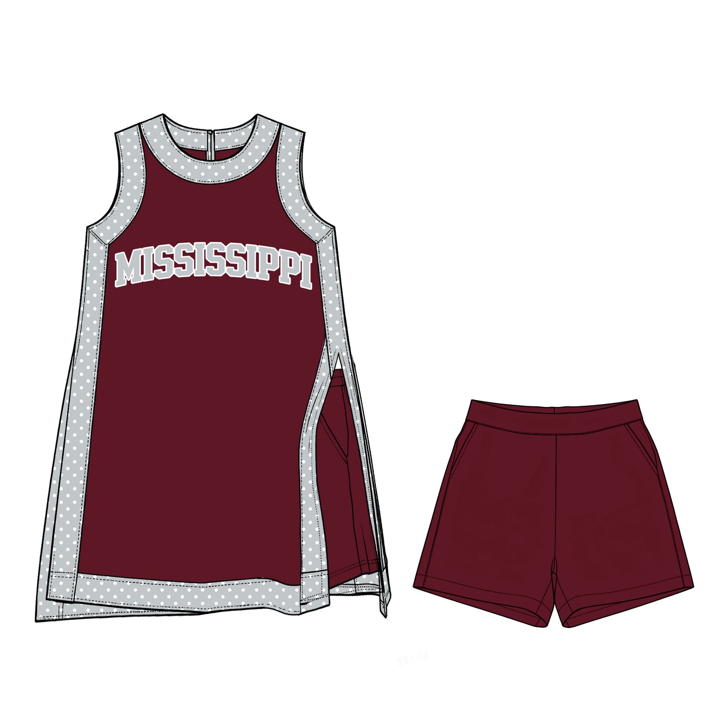 ( Moq 5 ) Baby Girls Kids Sleeveless Team Tops Shorts Team Set Clothes