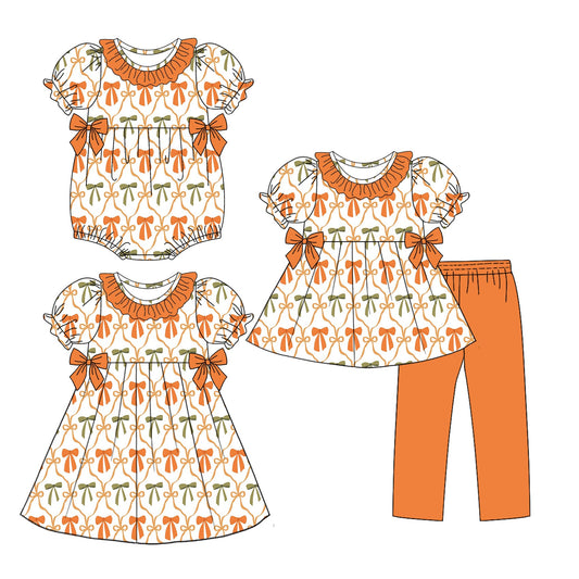 Baby Girl Short Sleeves Bows Sibling Romper Dress Set ( Moq 5 Each Style ) 3.15