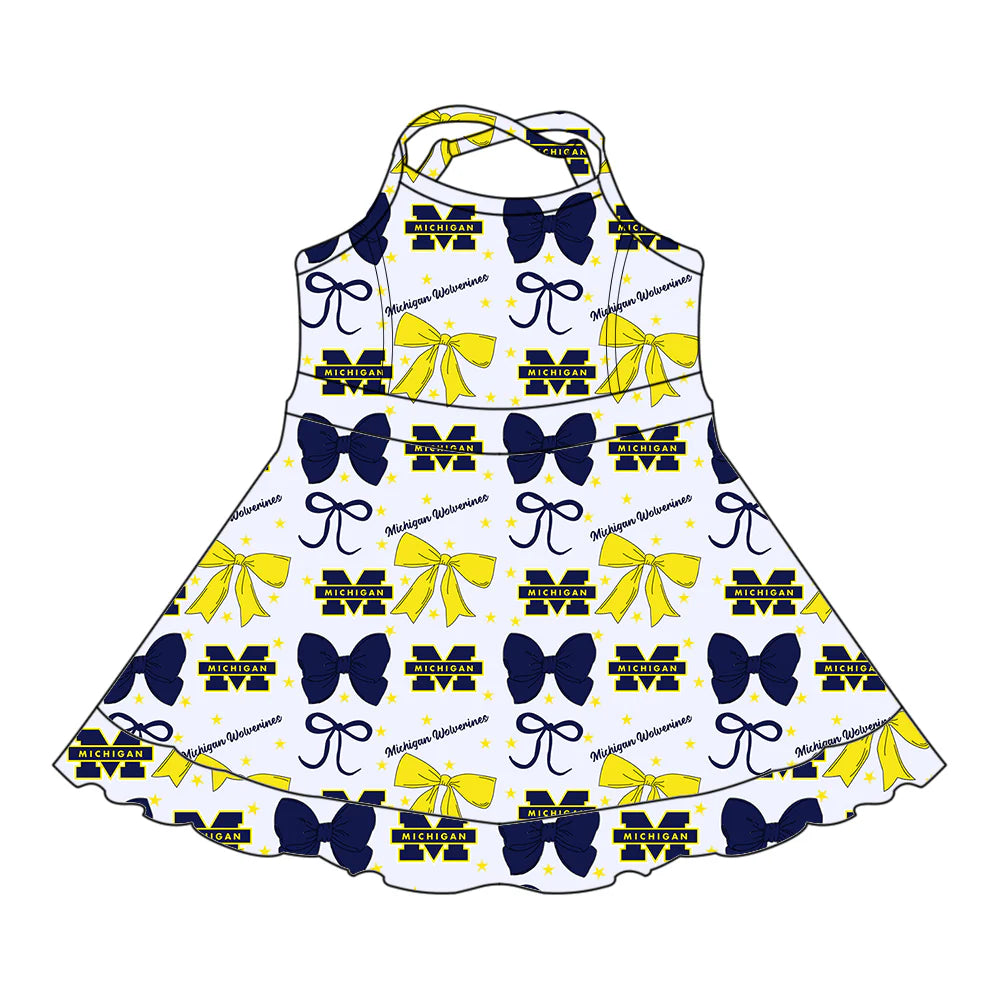 ( Moq 5 each style ) Baby Girl Toddler M Team Bows Sibling Dress Set 6.26