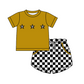 ( Moq 5 Each Style ) Baby Boys Girls Toddler Star Plaid Sibling Shorts Sets Team Clothing