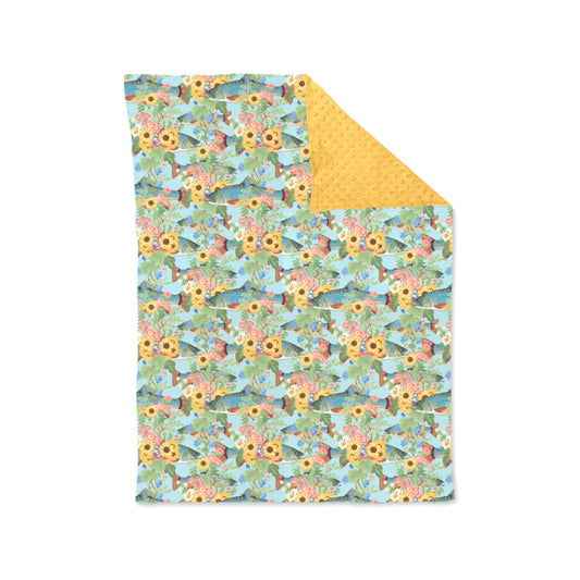 Baby Girl Infant Yellow Flower Blanket