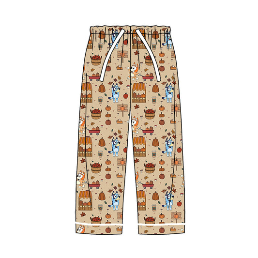 Adult Man Pumpkin Dogs Fall Pajamas Pants