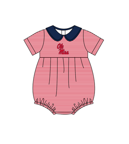 ( Moq 5 Each Style ) Baby Boys Girls Kids Red Stripes Team Sibling Rompers Sets