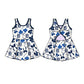 ( Moq 5 each style ) Baby Girl Team Blue Bows Sibling Dress Set 5.21
