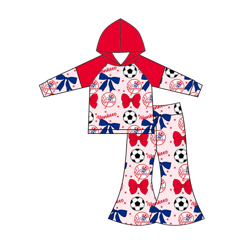 ( Moq 5 each style ) Baby Girl Toddler Team Red Blue Bows ‌Soccer‌ Sibling Romper Dress Set 6.14
