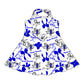 ( Moq 5 each style ) Baby Boy Girl Team Cheer Blue Bows Sibling Shirt Dress Set 8.2