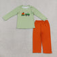 Sibling Baby Boys Kids Embroidery Pumpkin Stripes Shirts Pants Sets Thanksgiving Clothes RTS
