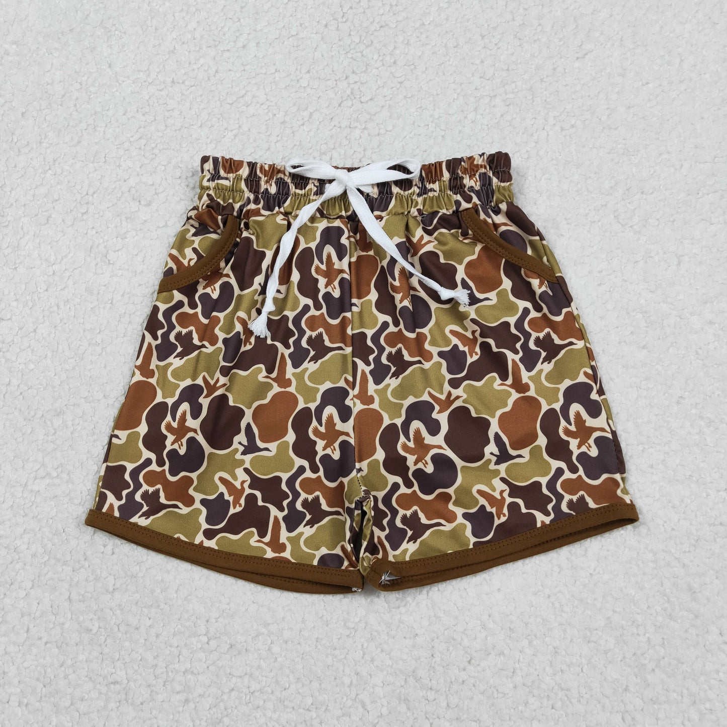 Baby Boys Kids Ducks Green Brown Camo Pockets Shorts Summer Bottom RTS
