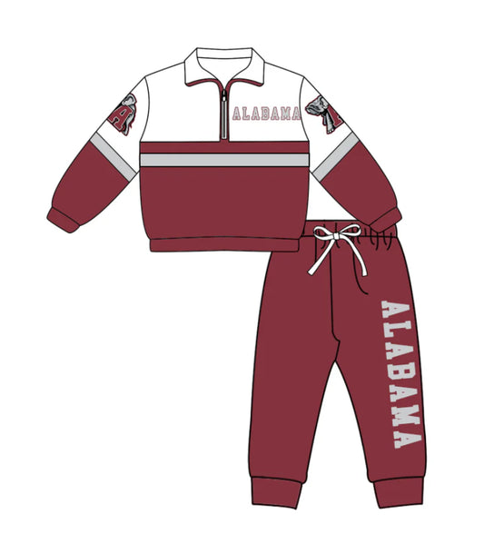 ( Moq 5 ) Baby Boys Toddler Long Sleeves Zipper Elephant Shirt Jogger Pants Team Clothes Set