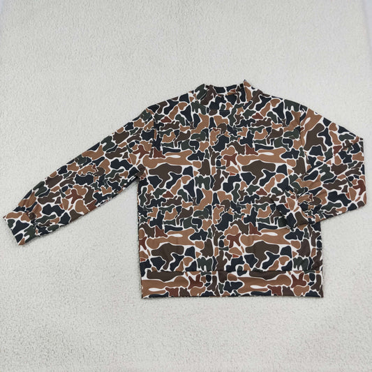 Adult Women Long Sleeves Camo Shirt Tops Pullover Yoga Active Clothes RTS