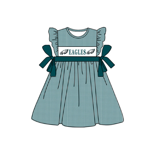 Baby Girl Green Checkered Short Sleeve Team Dress