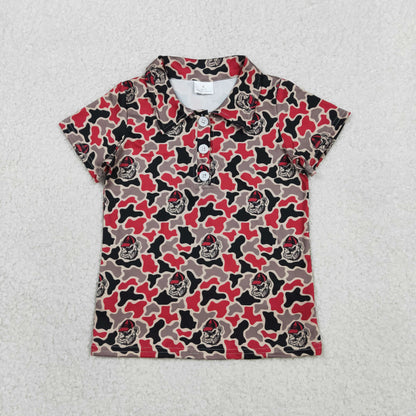 Sibling Baby Boys Girls Kids Dogs Camo Print Team Shirt Knee Length Dress RTS