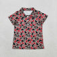 Sibling Baby Girls Adult Women Short Sleeves Dogs Camo Print Team Buttons Shirts Tops RTS