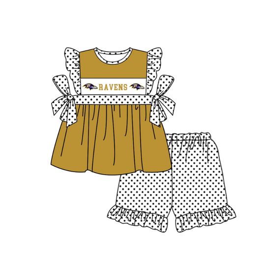 ( Moq 5 ) Baby Girls Toddler Short Sleeves Tunic Dots Shorts Team Set