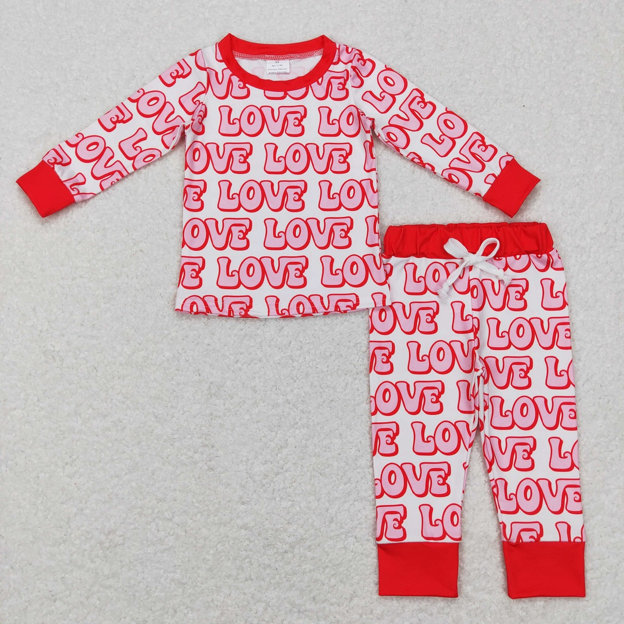 BLP0416 Baby Girl Long Sleeves Valentines Love Pants Outfit Pajamas