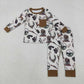 Sibling Baby Boys Girls Kids Long Sleeves Deer Dogs Hunting Shirt Pants Pajamas Sets RTS
