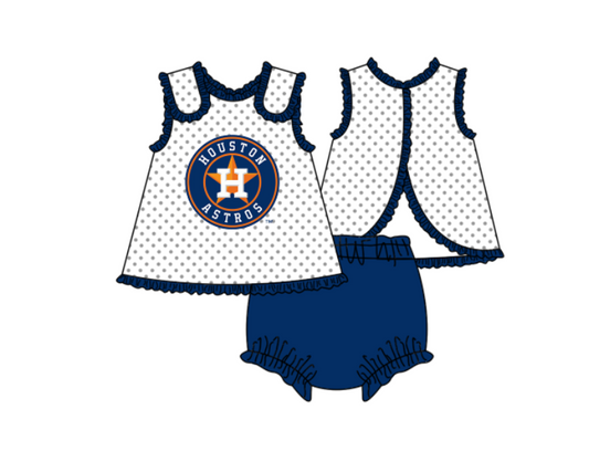 ( Moq 5 ) Baby Girls Toddler Dots Tops Navy Bummie Shorts Team Set