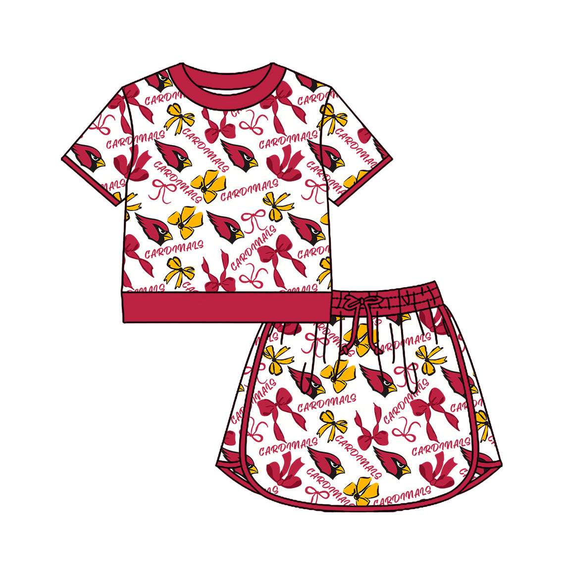 ( Moq 5 Each Style ) Sibling Baby Girls Kids Bows Team Shirt Sets Clothes