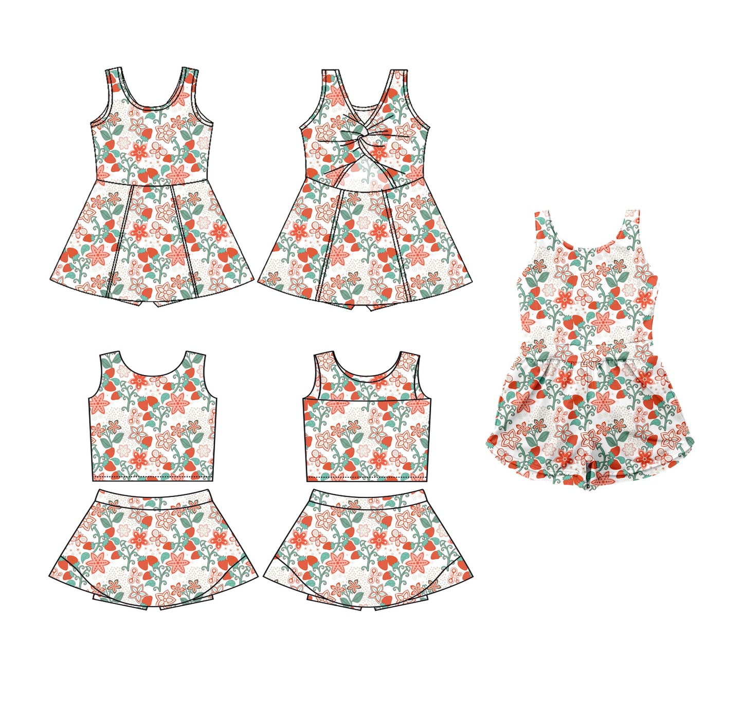 Baby Girl Sleeveless Flower Sibling Jumpsuit Dress Set ( Moq 5 Each Style ) 3.19