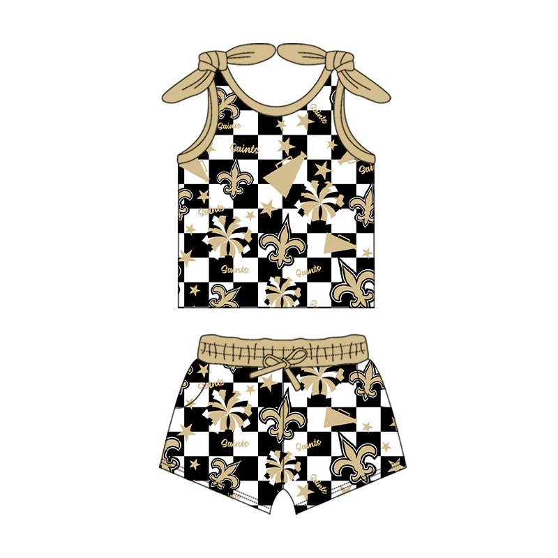 ( Moq 5 each style ) Baby Girl Toddler Cheer Sibling Team Romper Dress Set 7.16