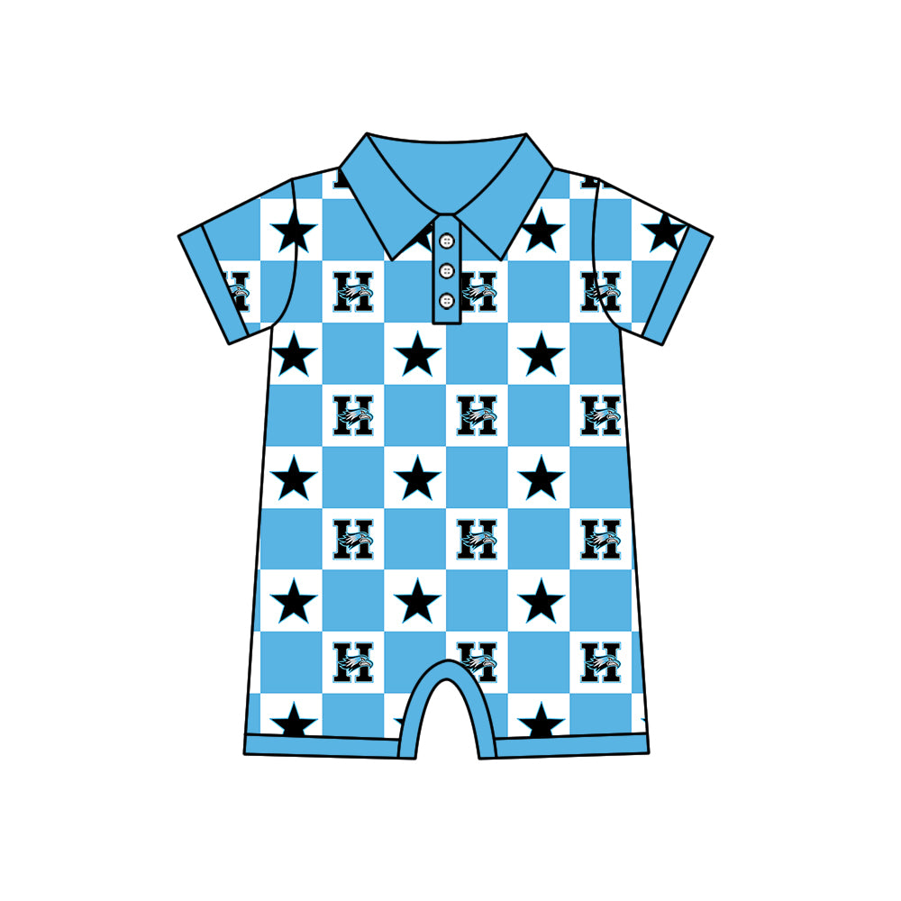 ( Moq 5 Each Style ) Baby Boys Girls Toddler Bows Team Sibling Shorts Dress Shirt Blue Set Clothes